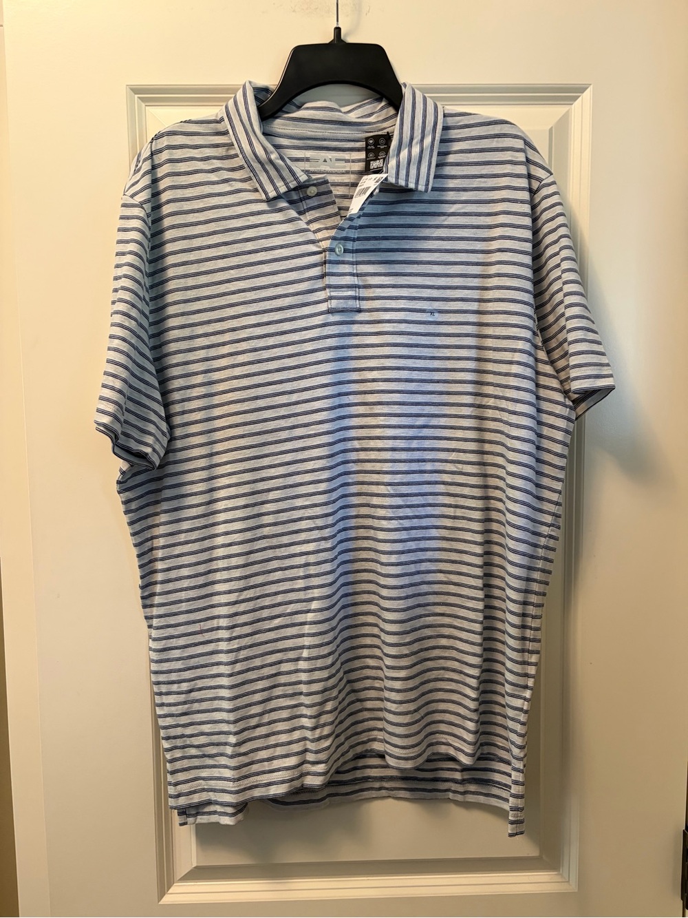 NWT American Eagle Outfitters Light Blue and White Striped Polo